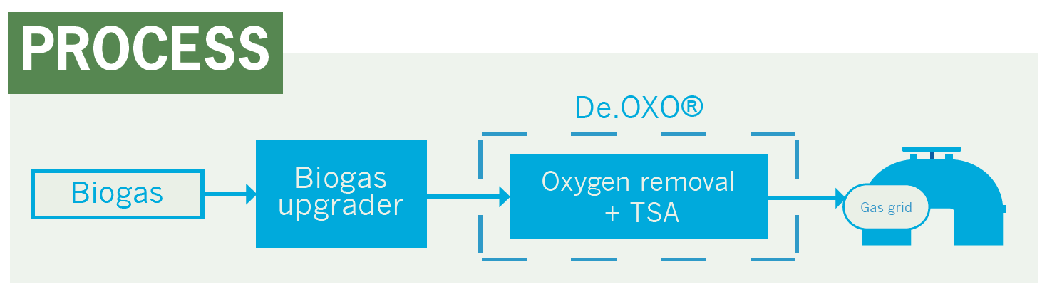 Oxygen removal biomethane